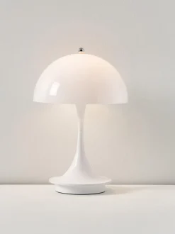 Lámpara de mesa LED regulable Panthella de diseño Verner Panton, 24 cm, portátil