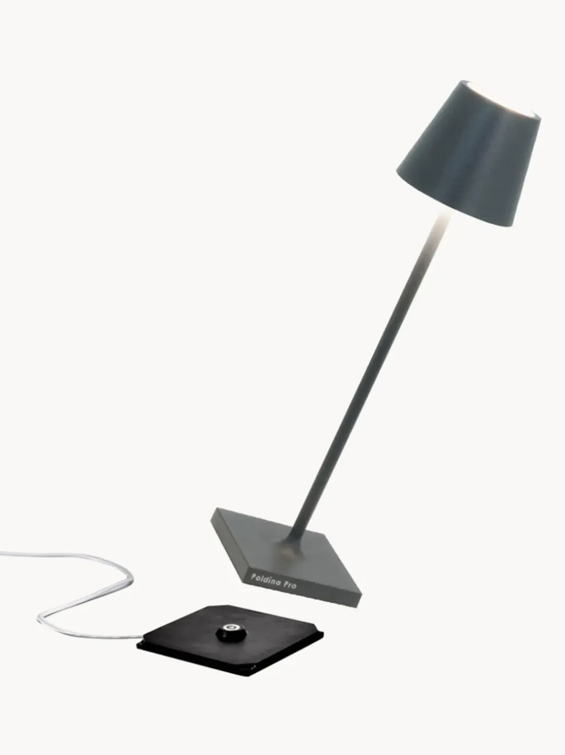 Lámpara de mesa LED regulable Poldina, portátil