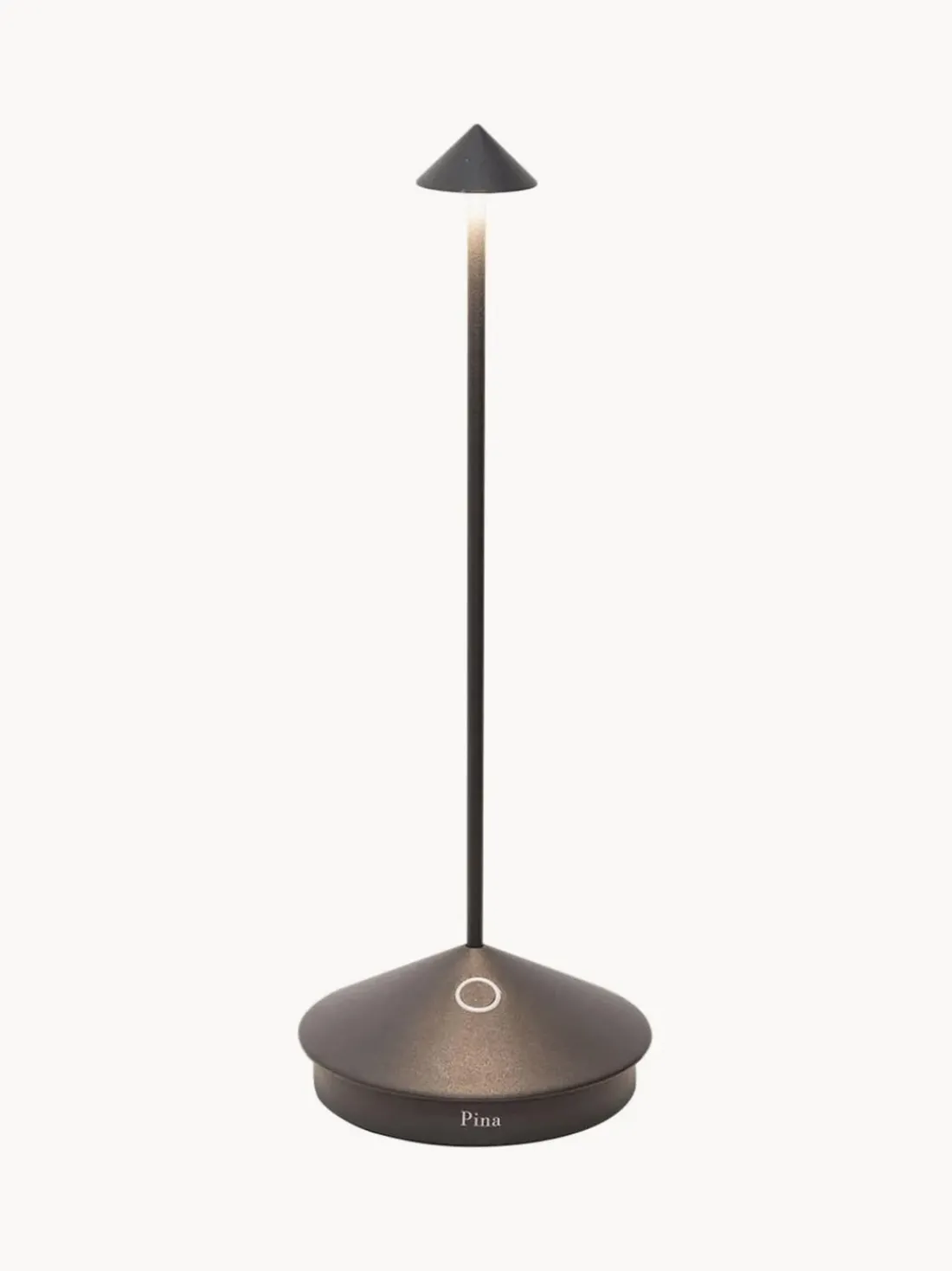Lámpara de mesa LED regulable pequeña Pina Pro, portátil