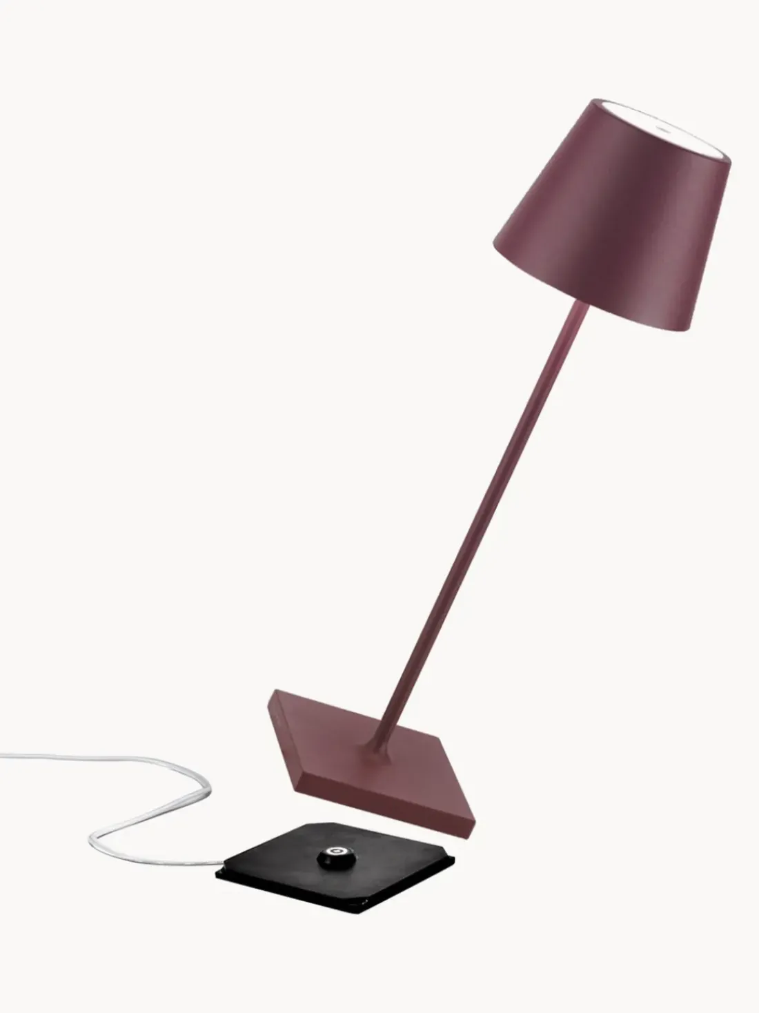 Lámpara de mesa LED regulable Poldina, portátil