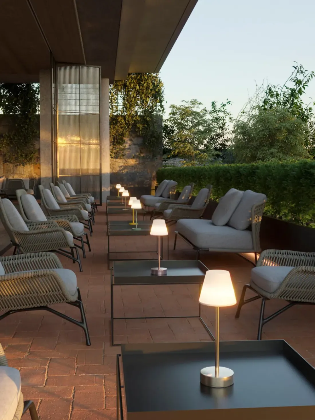Lámpara de mesa para exterior LED regulable táctil Lola, portátil
