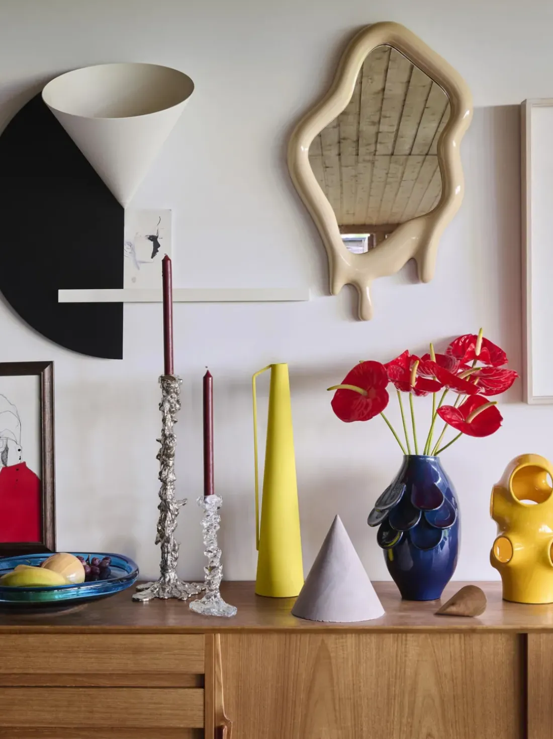 Lámpara de mesa pequeña artesanal Bulle