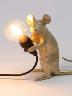 Lámpara de mesa pequeña LED Mouse, con puerto USB