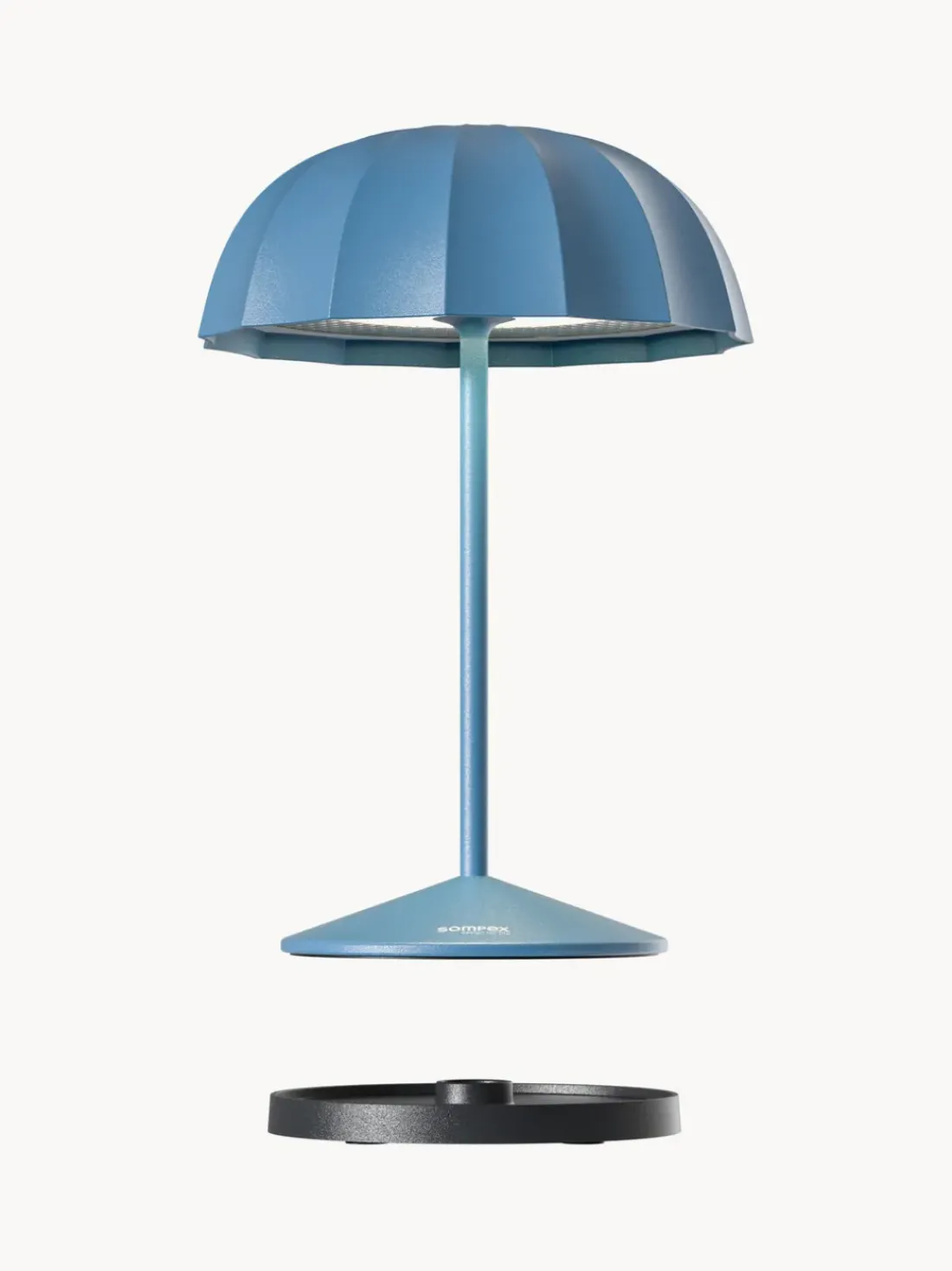 Lámpara de mesa pequeña para exterior LED regulable Ombrellino, portátil