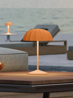 Lámpara de mesa pequeña para exterior LED regulable Ombrellino, portátil