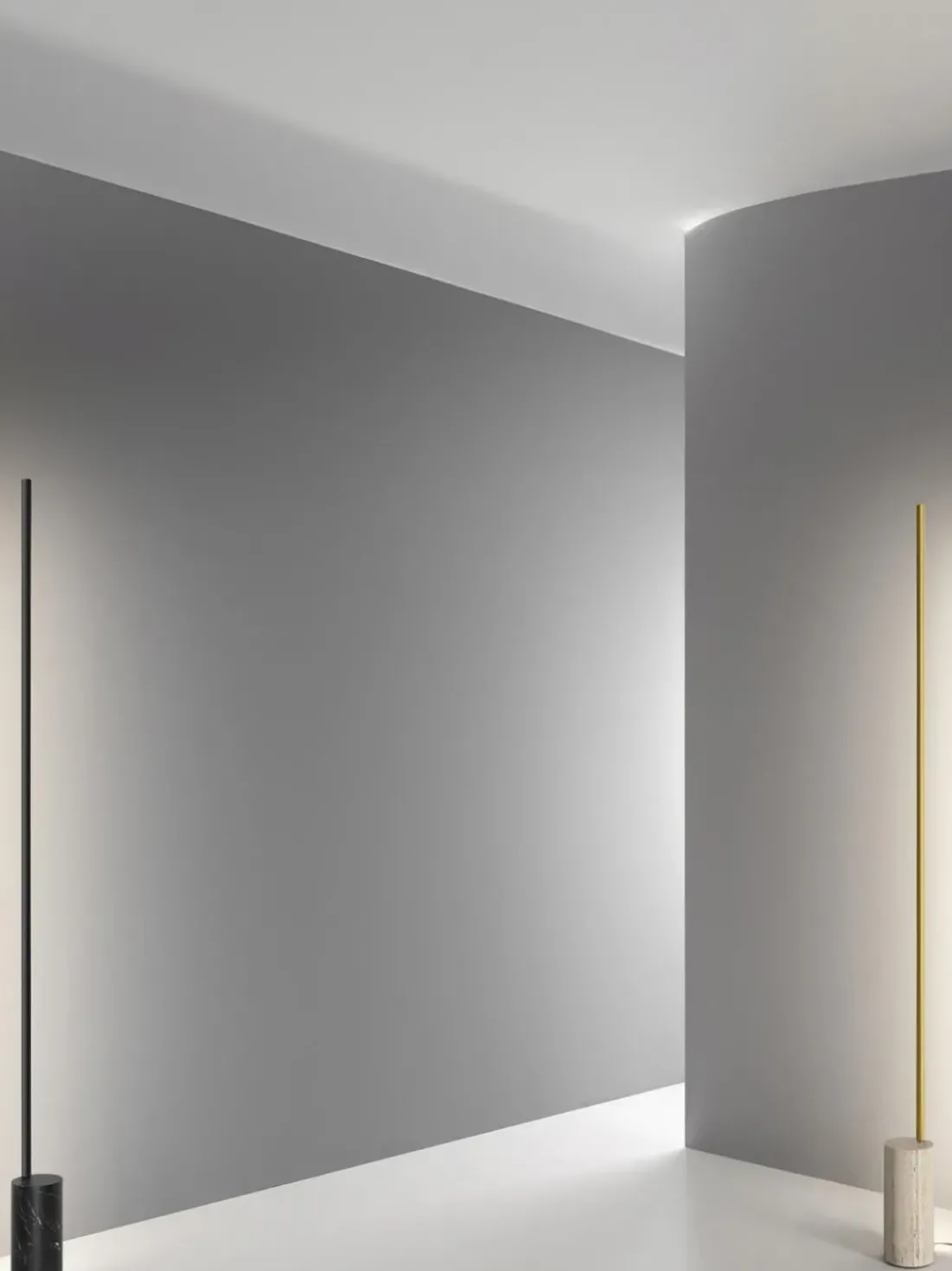 Lámpara de pie LED regulable con base de mármol Hilow Line