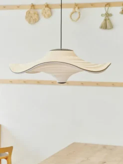 Lámpara de techo LED de fibras naturales Flying