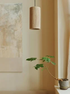 Lámpara de techo pequeña de yute RO, Ø 30 cm
