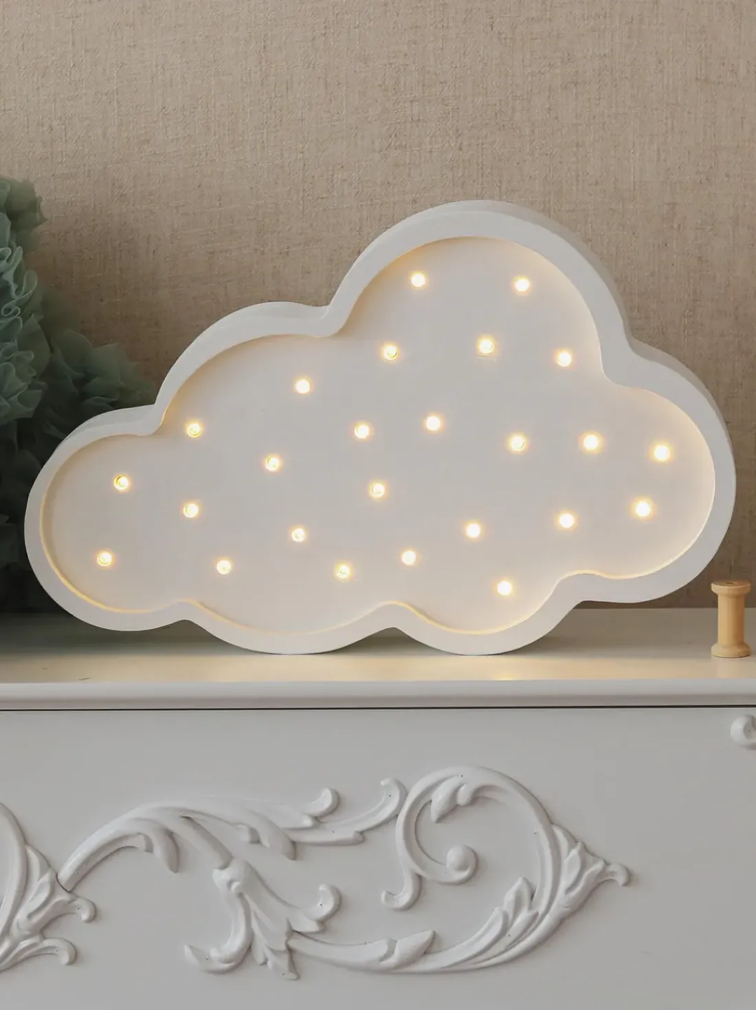Lámpara infantil LED artesanal regulable Cloud, con función de temporizador