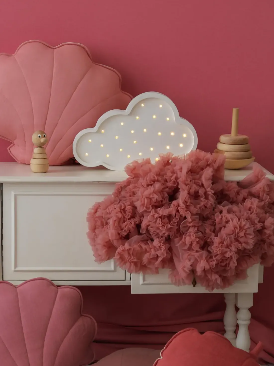 Lámpara infantil LED artesanal regulable Cloud, con función de temporizador