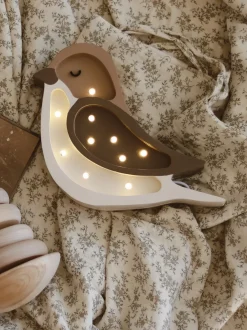 Lámpara infantil LED artesanal regulable Bird Mini, con función de temporizador