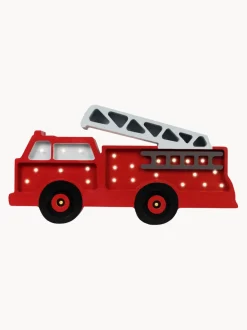 Lámpara infantil LED artesanal regulable Fire Truck, con función de temporizador y mando a distancia
