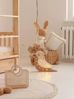 Lámpara infantil LED artesanal regulable Bird, con función de temporizador