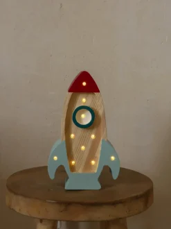 Lámpara infantil LED artesanal regulable Rocket Mini, con función de temporizador y control a mando