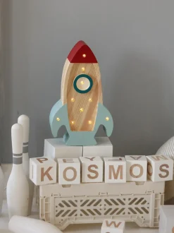 Lámpara infantil LED artesanal regulable Rocket Mini, con función de temporizador y control a mando