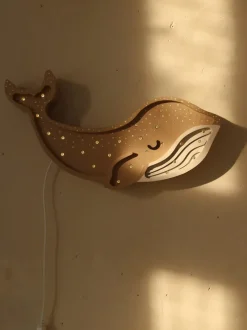 Lámpara infantil LED artesanal regulable con función de temporizador y control remoto Whale