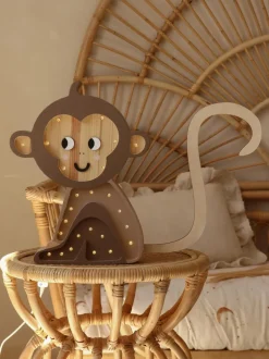 Lámpara infantil LED artesanal regulable con función de temporizador y control a mando Monkey