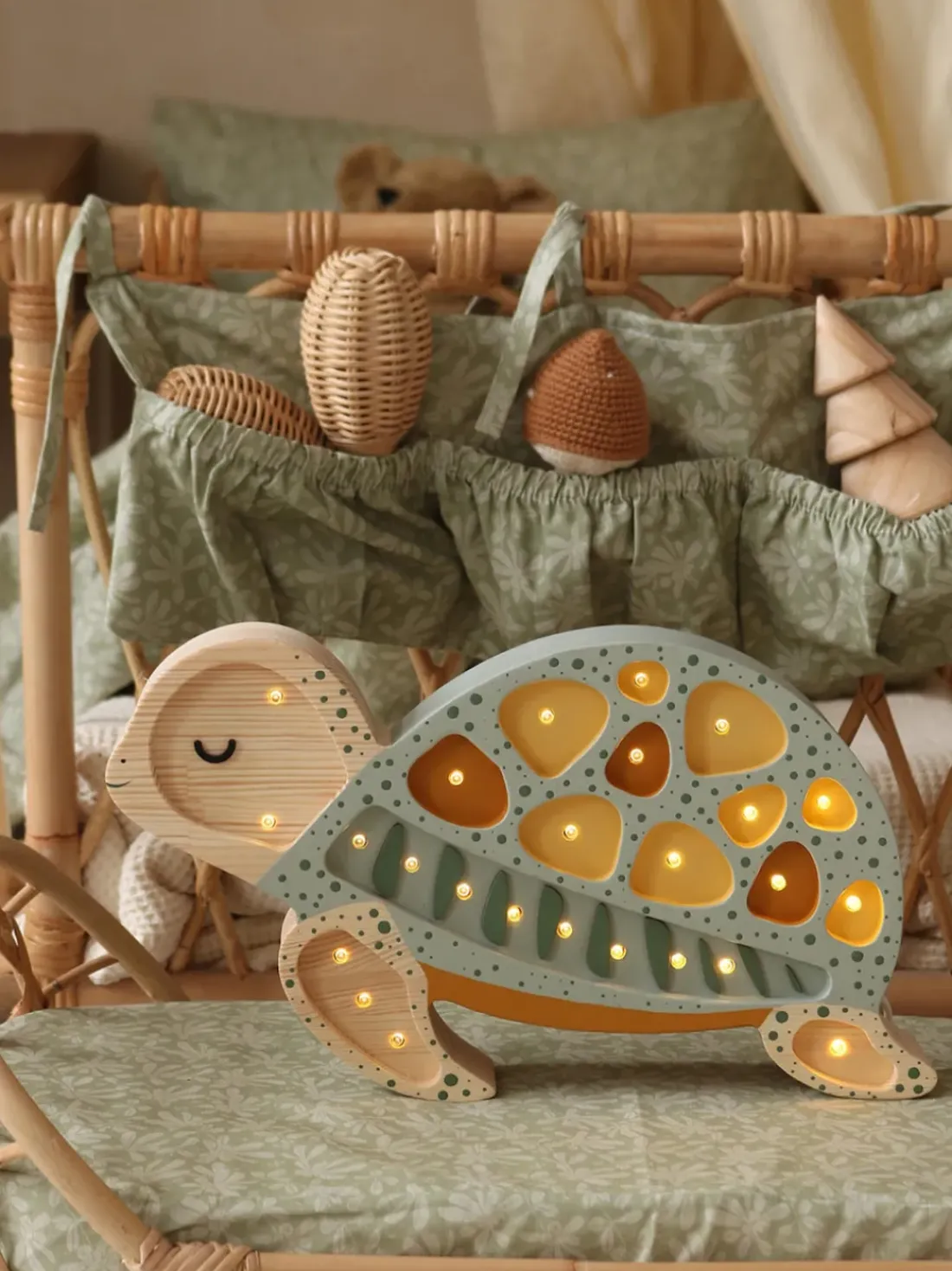 Lámpara infantil LED artesanal regulable con función de temporizador Turtle