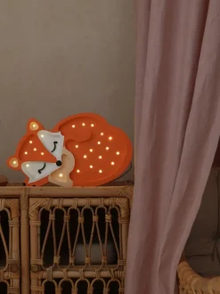 Lámpara infantil LED artesanal regulable Fox, con función de temporizador y control remoto