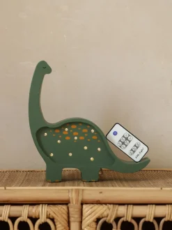 Lámpara infantil LED regulable artesanal Diplodocus, con función de temporizador y control remoto