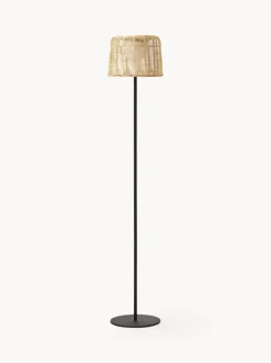 Lámpara LED solar para interior/exterior con pantalla de ratán Kyra