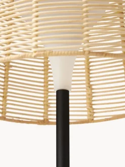 Lámpara LED solar para interior/exterior con pantalla de ratán Kyra