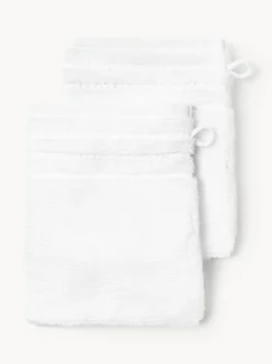 Manoplas de baño con borde a rayas Luxe, 2 uds.