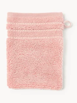 Manoplas de baño con borde a rayas Luxe, 2 uds.