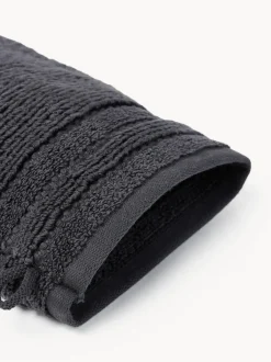 Manoplas de baño con borde a rayas Luxe, 2 uds.