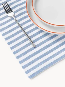Manteles individuales a rayas con motivos bordados Melony, 2 uds.