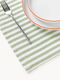 Manteles individuales a rayas con motivos bordados Melony, 2 uds.