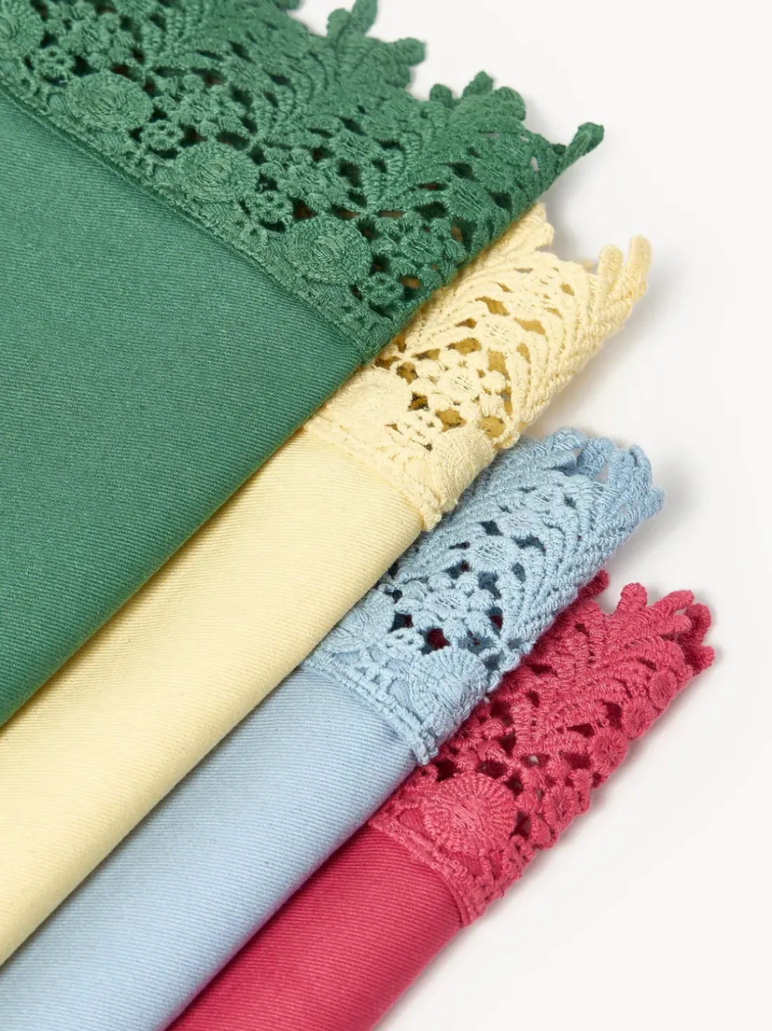 Manteles individuales con ribete de encaje Flavia, 2 uds.