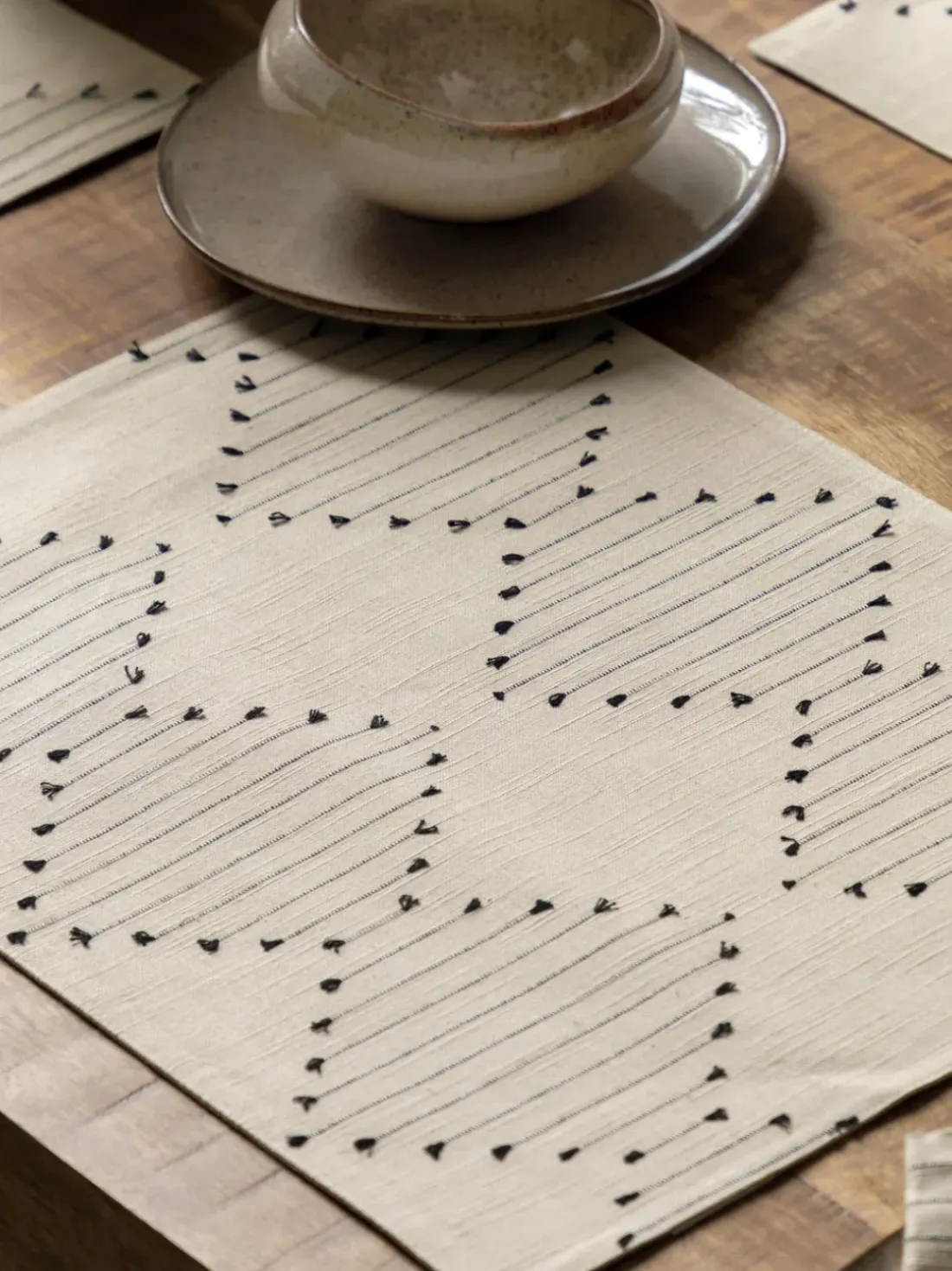 Manteles individuales de algodón Diamond Weave, 4 uds.