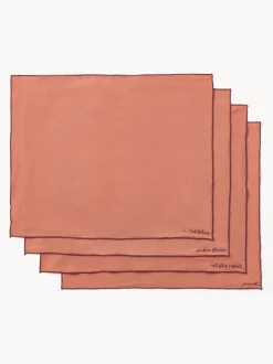 Manteles individuales de lino con bordado Cosmo, 4 uds.
