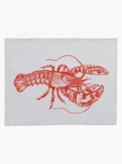 Mantel individual de lino artesanal Lobster