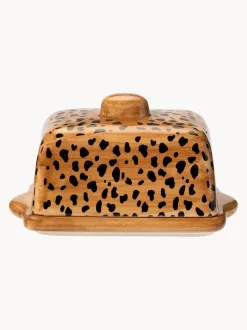 Mantequera pintada a mano Leopard