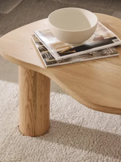 Mesa de centro de forma orgánica de madera de roble Didi
