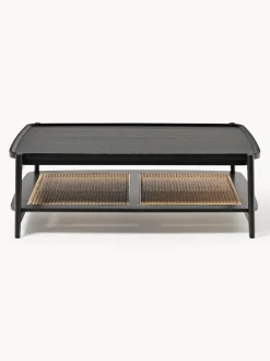 Mesa de centro de madera con espacio de almacenaje de tejido vienés Libby