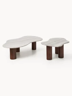 Mesa de centro de mármol con forma orgánica Naruto, pequeña
