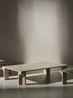 Mesa de centro de travertino Doric, 140 cm