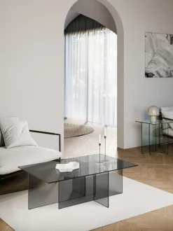 Mesa de centro de vidrio Anouk, 102 cm