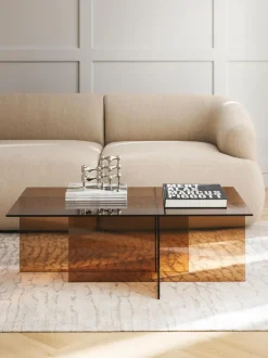 Mesa de centro de vidrio Anouk, 102 cm