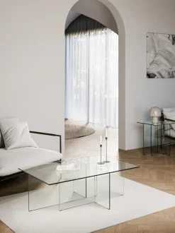 Mesa de centro de vidrio Anouk, 102 cm