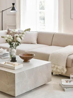 Mesa de centro en look travertino Lesley