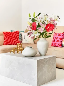 Mesa de centro en look travertino Lesley