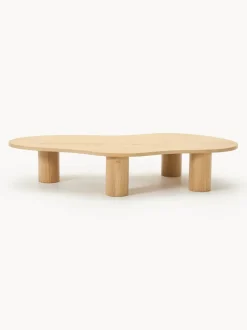 Mesa de centro grande de madera de roble con forma orgánica Didi