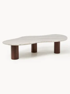 Mesa de centro grande de mármol con forma orgánica Naruto