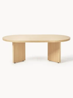 Mesa de centro ovalada de madera Toni
