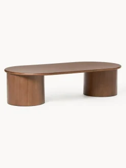 Mesa de centro ovalada de madera de roble Didi