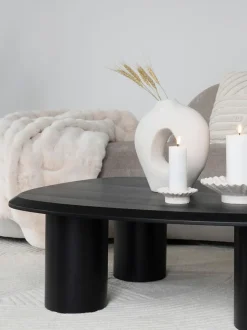 Mesa de centro ovalada de madera Tirano